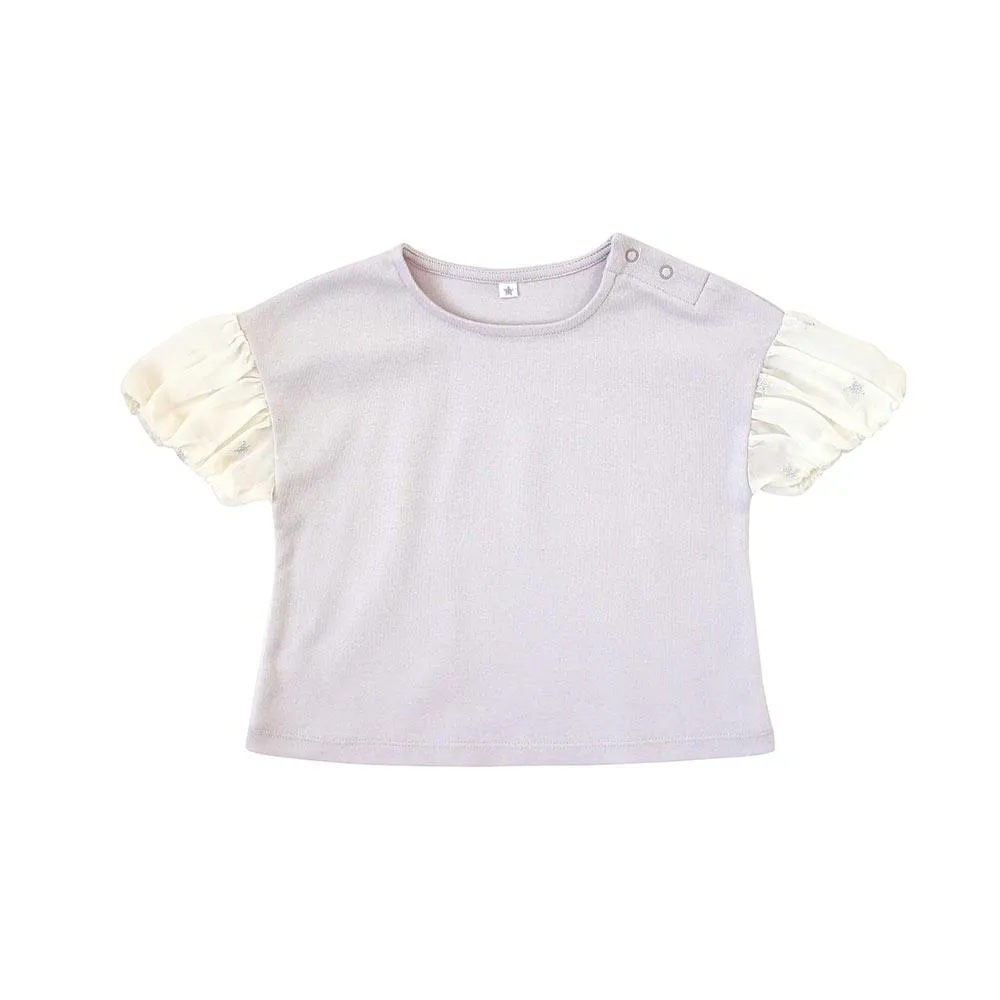 10mois (Dimowa) Star Chiffon Puff T-shirt Gray