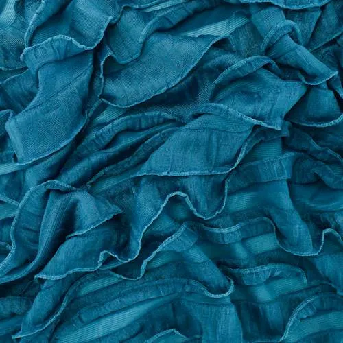 4 1/4 YD PC-Wave Blue Ruffle Knit Fabric