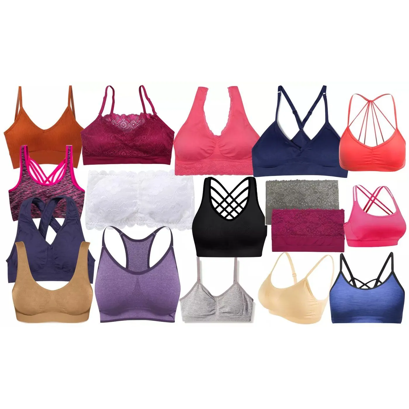 6-Pack: Women's Mystery Seamless Sports and Lounging Bras