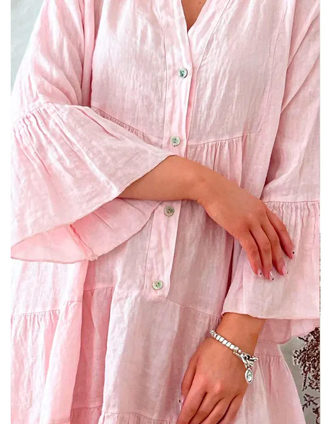 Ashley Linen Dress Rose