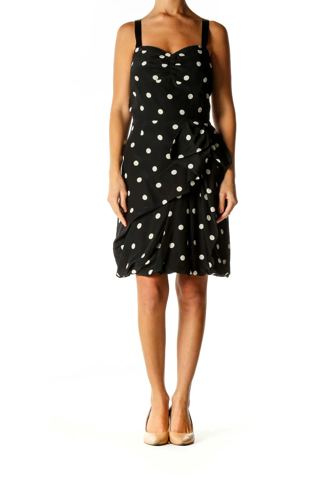 Black Polka Dot Retro A-Line Dress