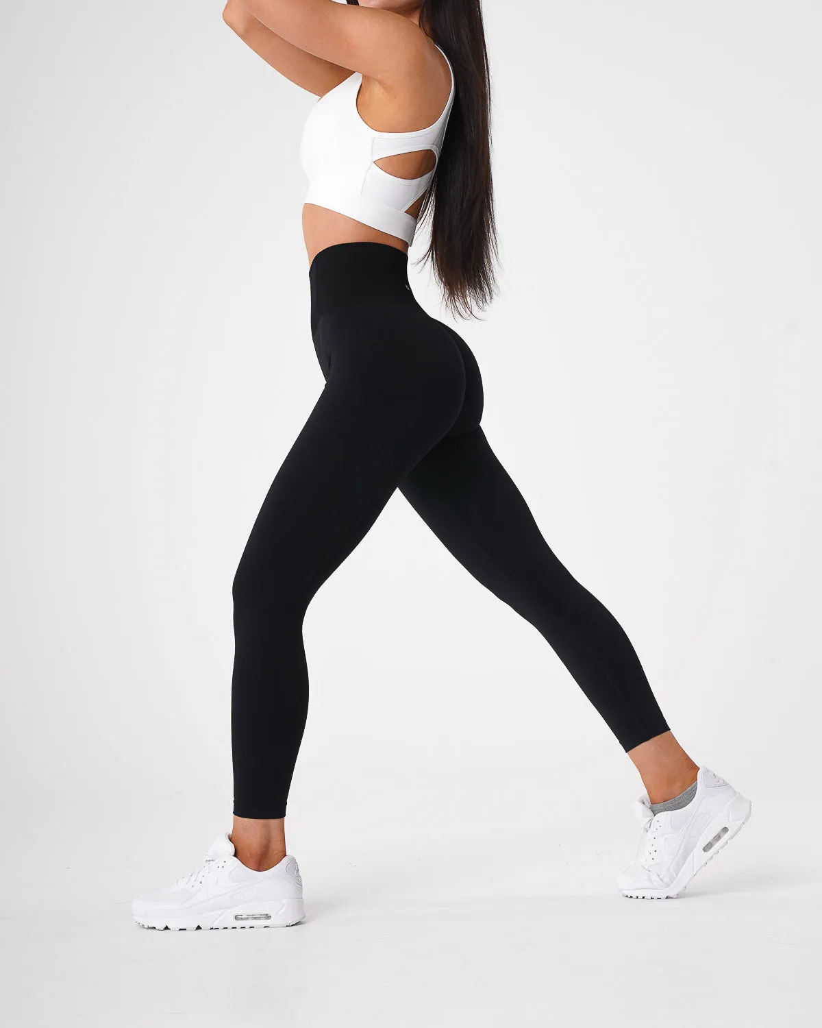 Black Solid Seamless Leggings