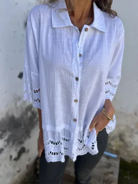 Boho Lace Flared Sleeves Blouse Flowy Shirt