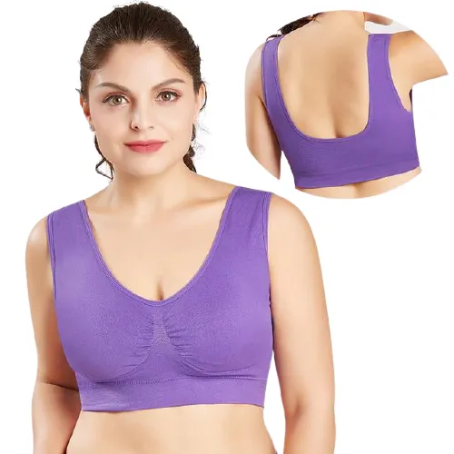 Breathable Women's Seamless Push Up Mesh Bras Plus Size