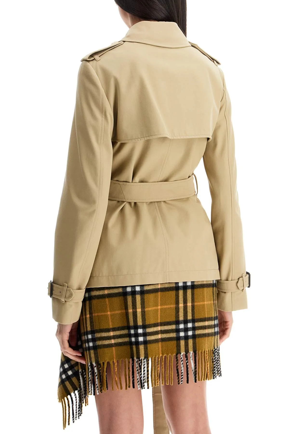 Burberry Short Trench Coat With Belt