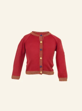 Children's Classic Cardigan - Sparkly Red