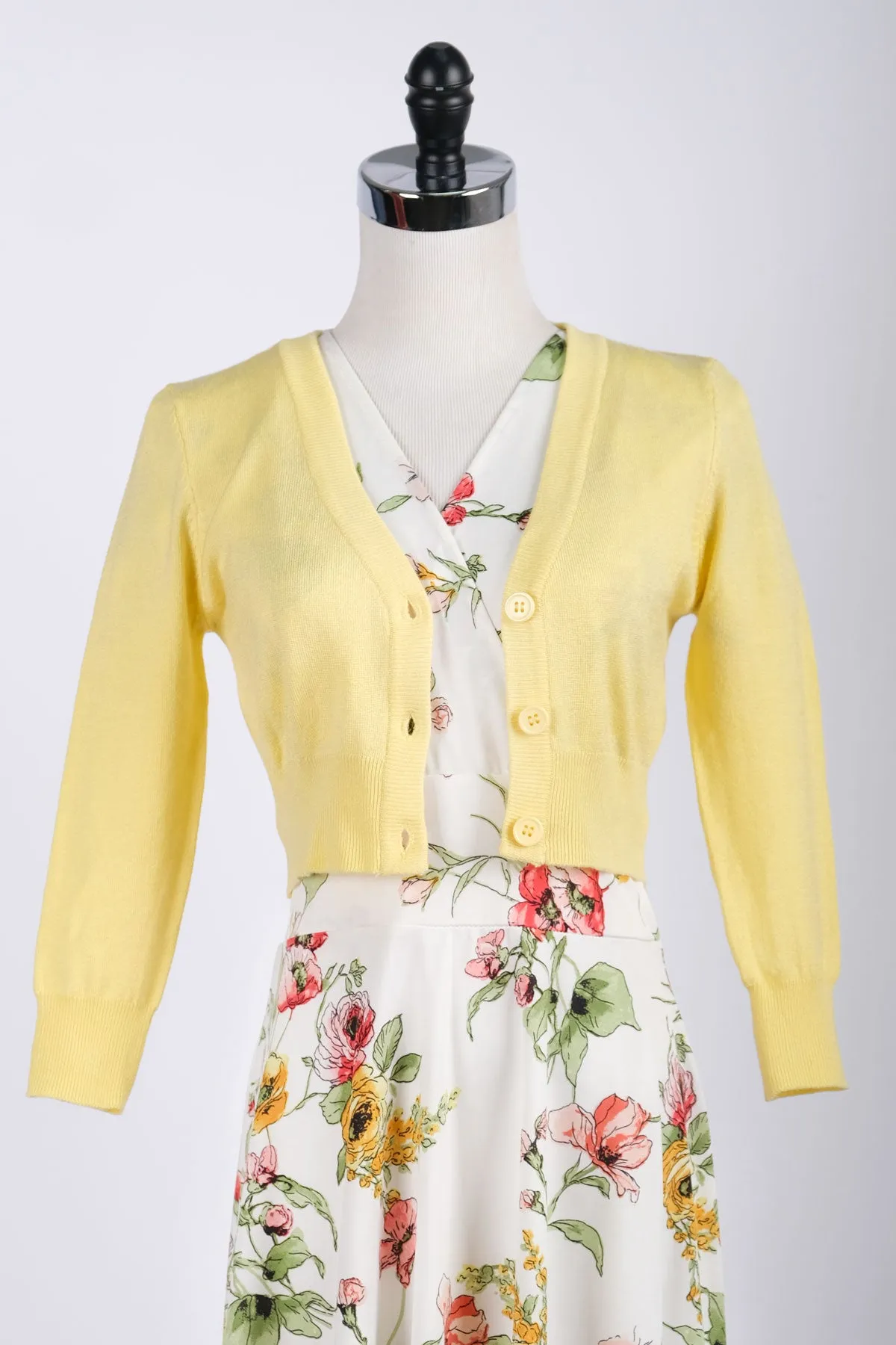 Daffodil Yellow Cropped Cardigan