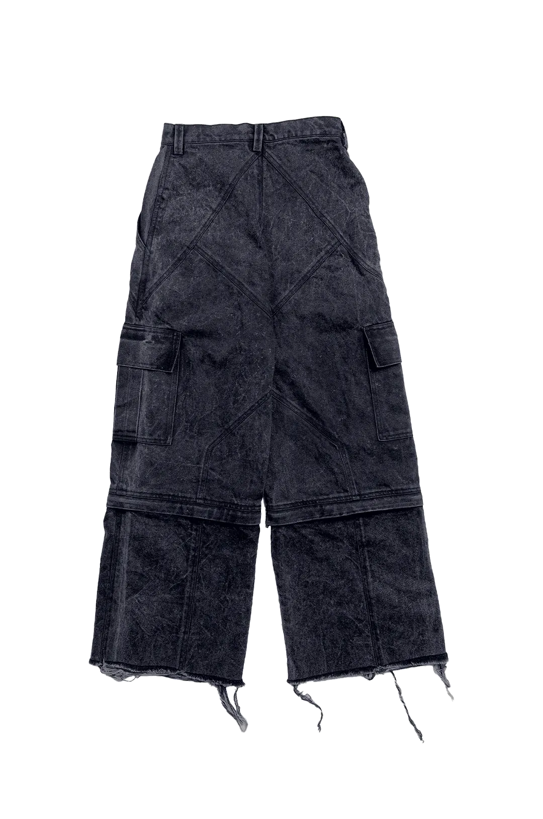 Denim Acid Wash Convertible Pants