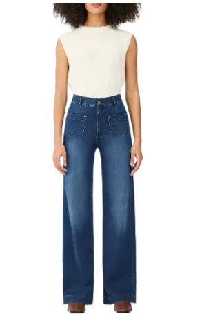 DL 1961 Hepburn Wide Leg Vintage Blue Tide