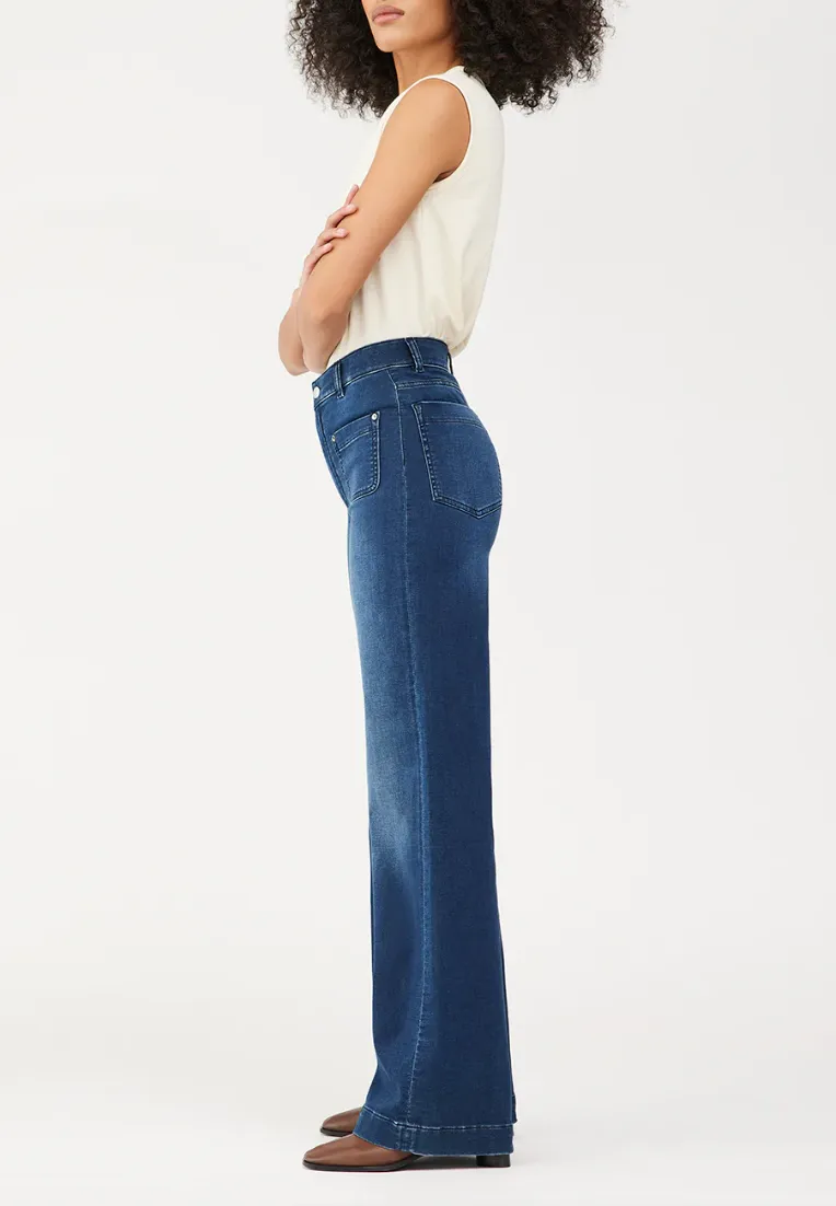 DL 1961 Hepburn Wide Leg Vintage Blue Tide