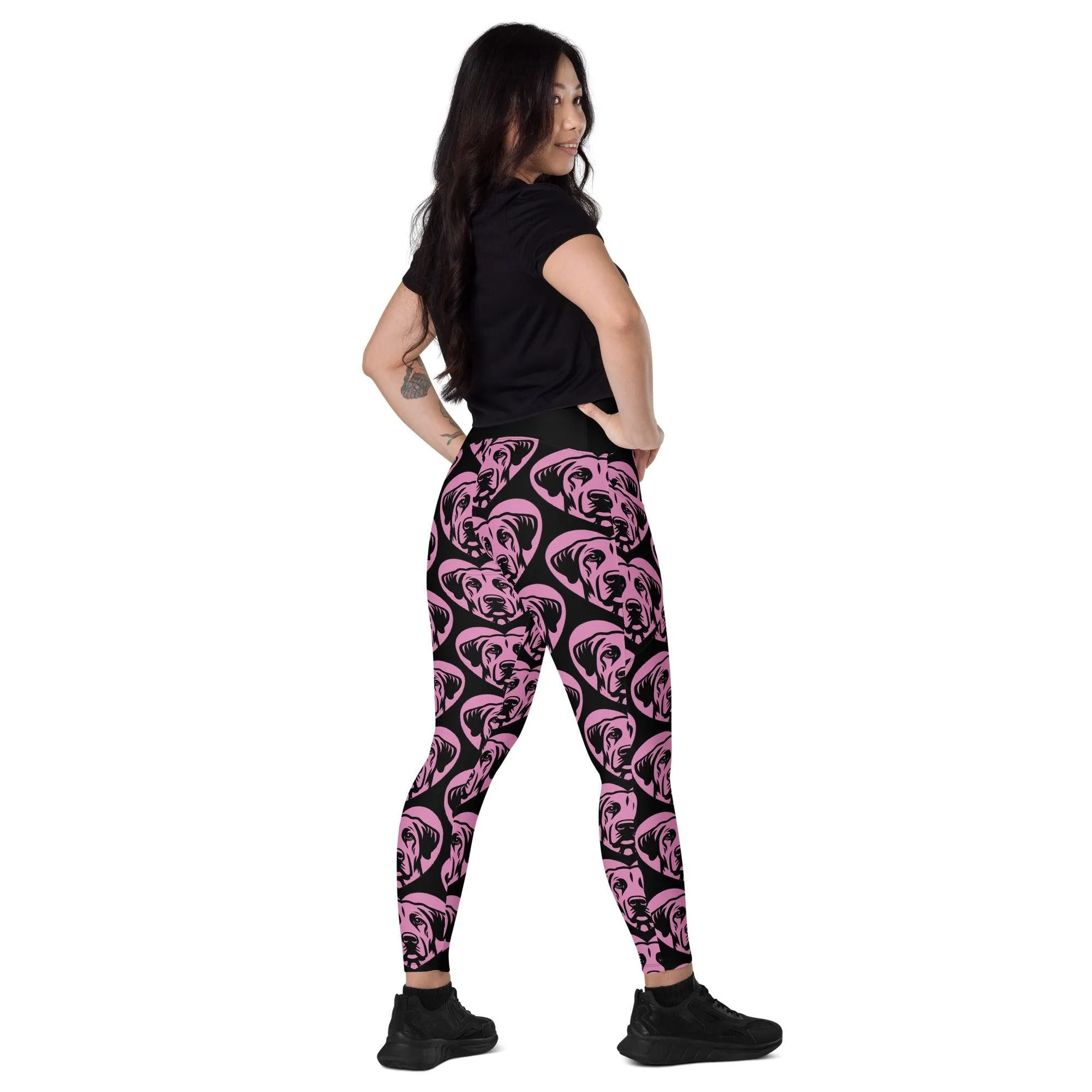 DOG BREED LEGGINGS with pockets - ANATOLIAN SHEPHERD - HERTTAHOUND - pink