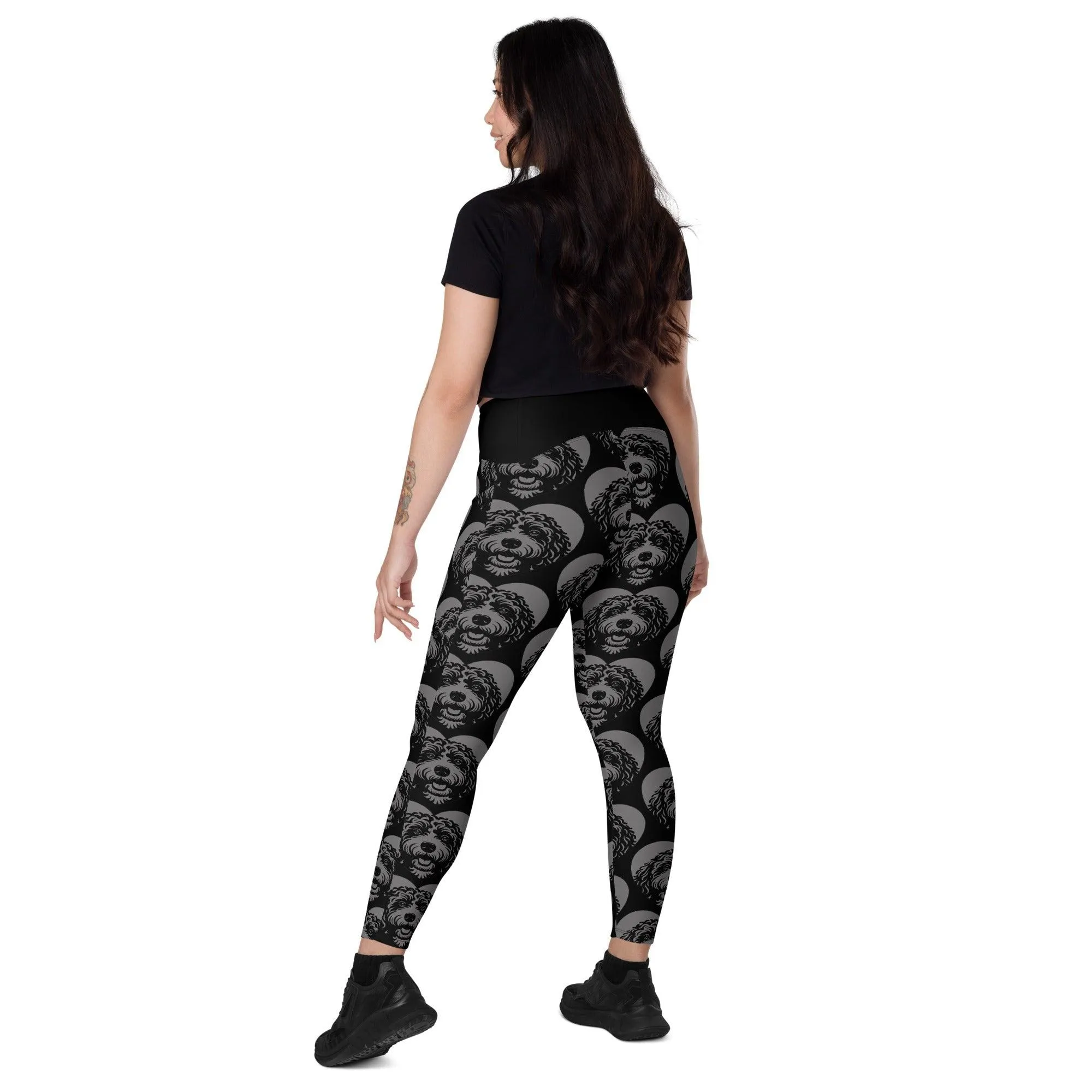 DOG BREED LEGGINGS with pockets - BARBET - HERTTAHOUND - grey