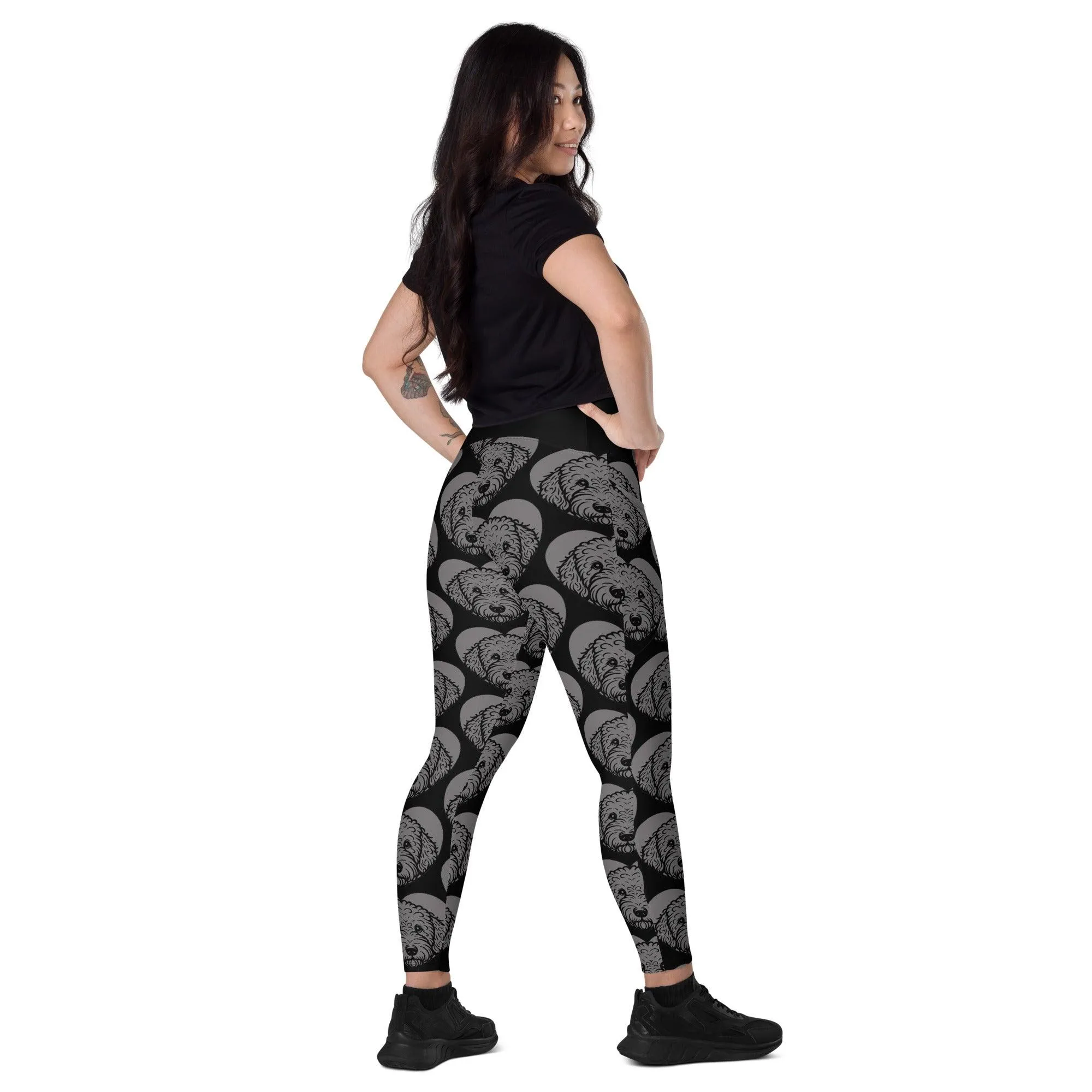 DOG BREED LEGGINGS with pockets - LAGOTTO ROMAGNOLO - HERTTAHOUND - grey