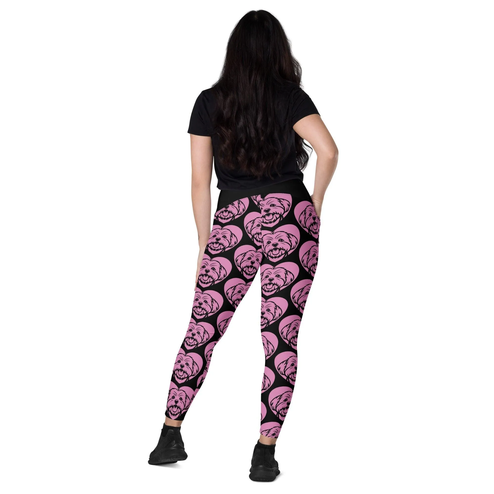 DOG BREED LEGGINGS with pockets - MALTESE - HERTTAHOUND - pink