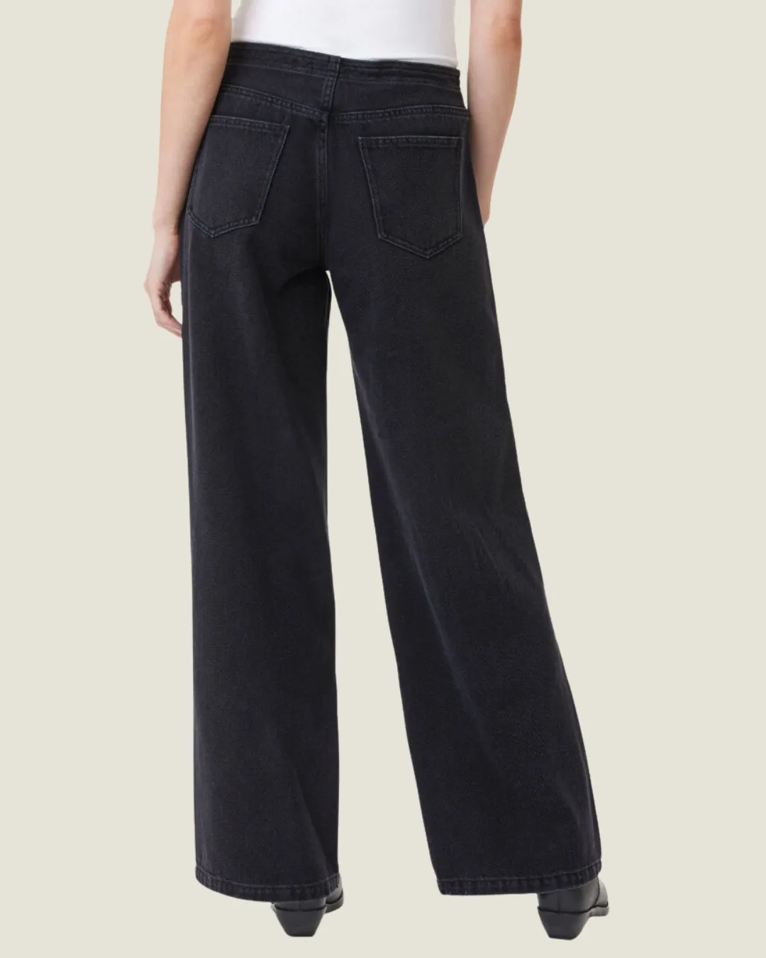 Drawstring Wide Leg Jeans