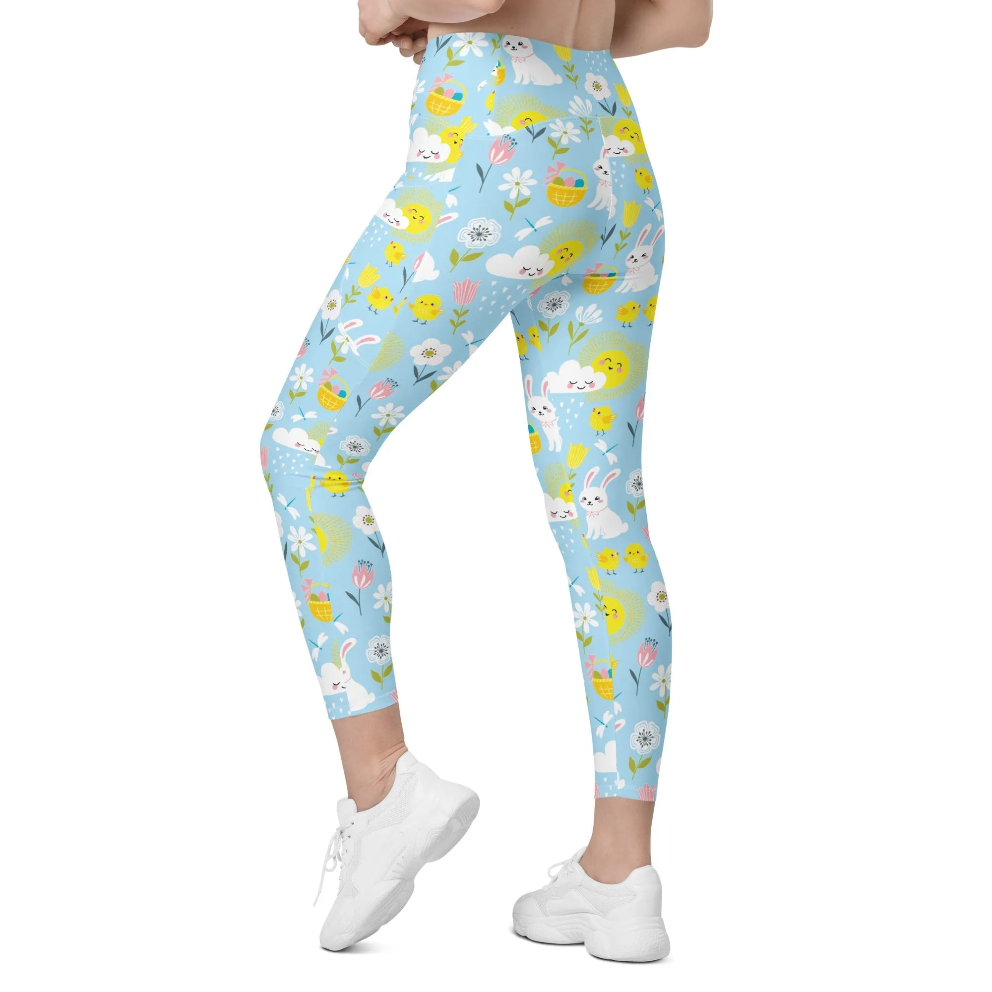 Easter Cute Pattern Leggings With Pockets