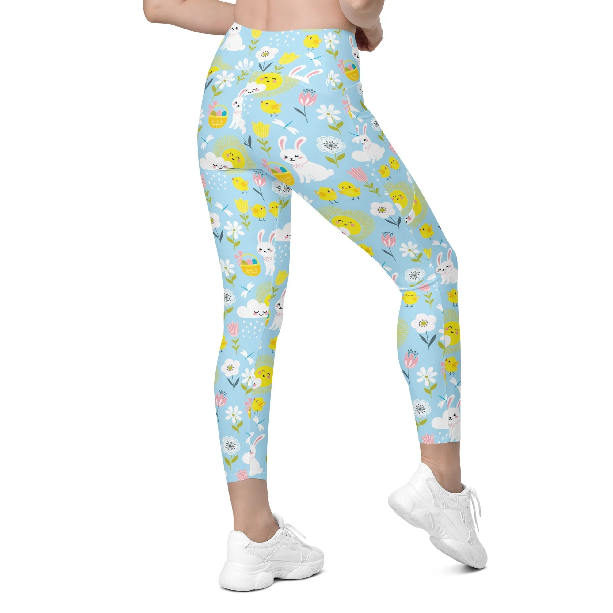 Easter Cute Pattern Leggings With Pockets