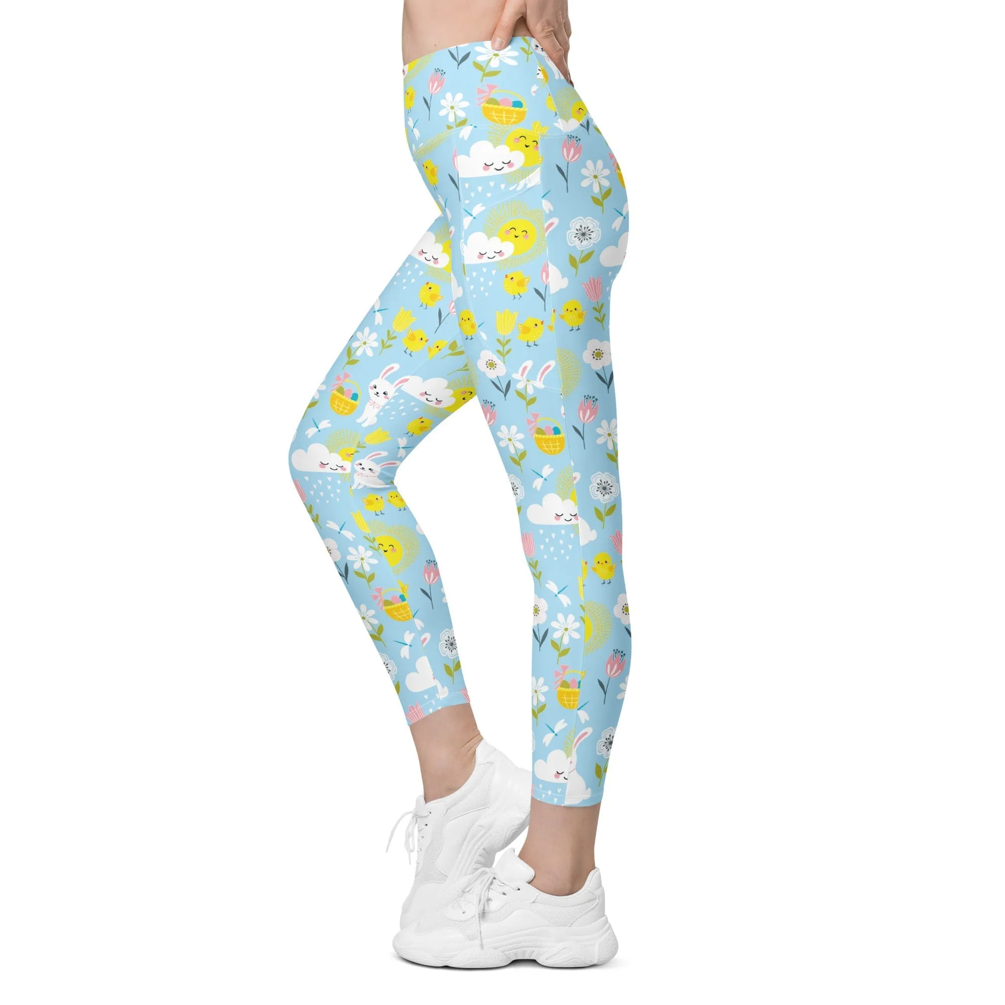 Easter Cute Pattern Leggings With Pockets