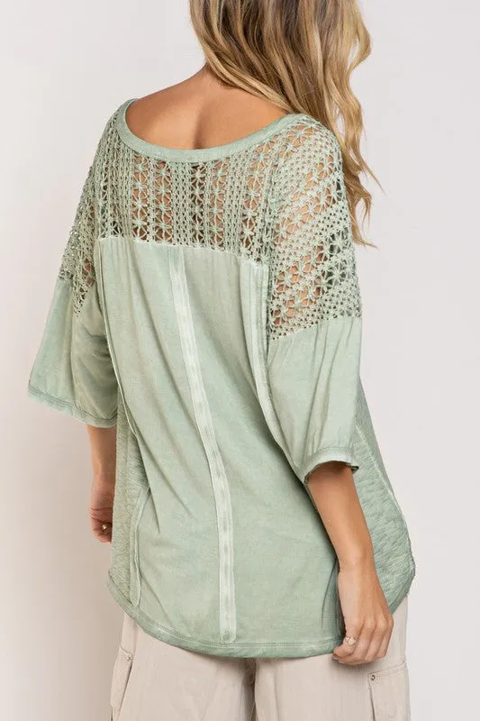 Feminine Boho Crochet Sleeve Top *Online Only*