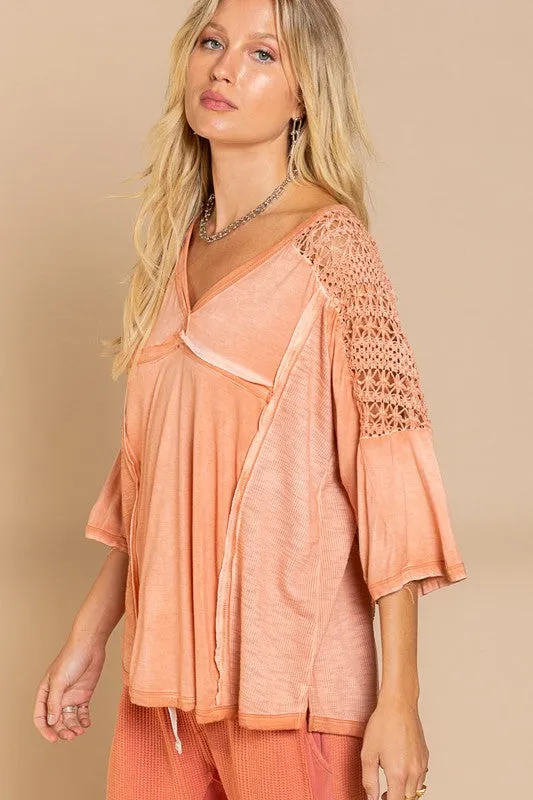 Feminine Boho Crochet Sleeve Top *Online Only*