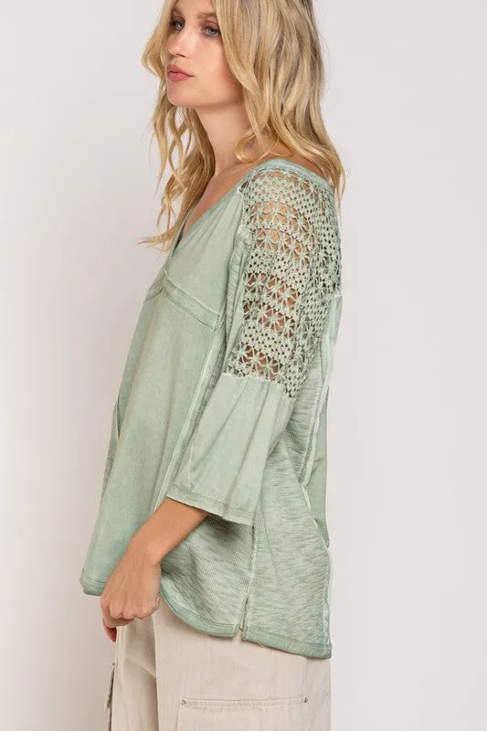 Feminine Boho Crochet Sleeve Top *Online Only*