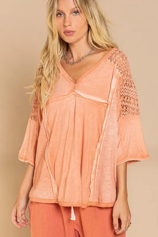 Feminine Boho Crochet Sleeve Top *Online Only*