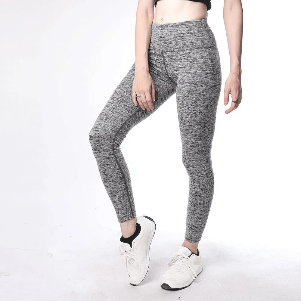 Grey Textured High Waisted Women Premium Leggings