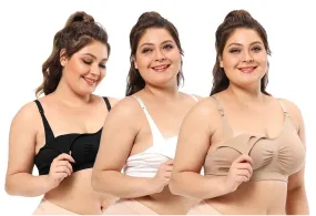 iloveSIA 3PACK Plus Size Nursing sleep Bra Soft Breast Feeding Bra