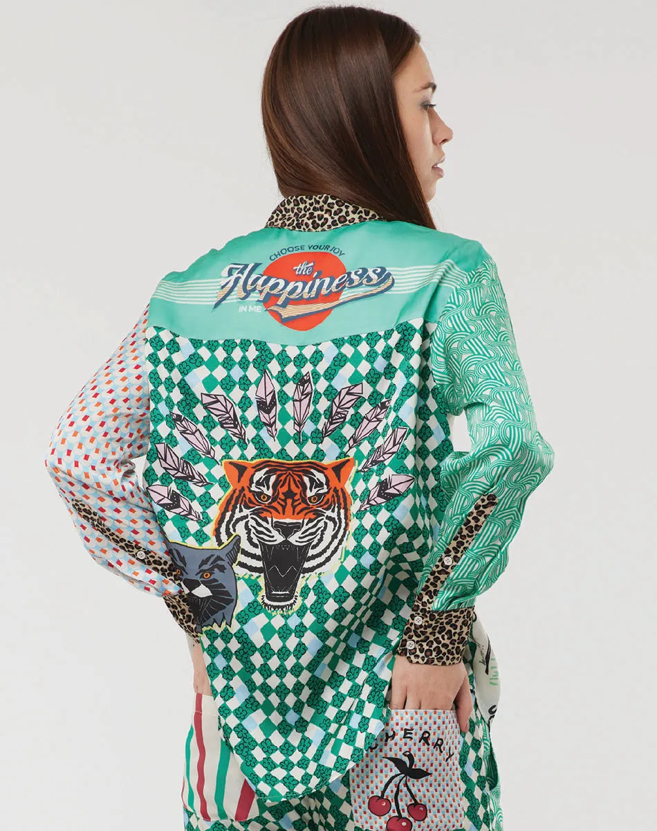 Isabel Mixed Print Graffiti Shirt