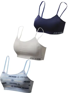 Joe Boxer Girls 3-Pack Bra Blue Pack