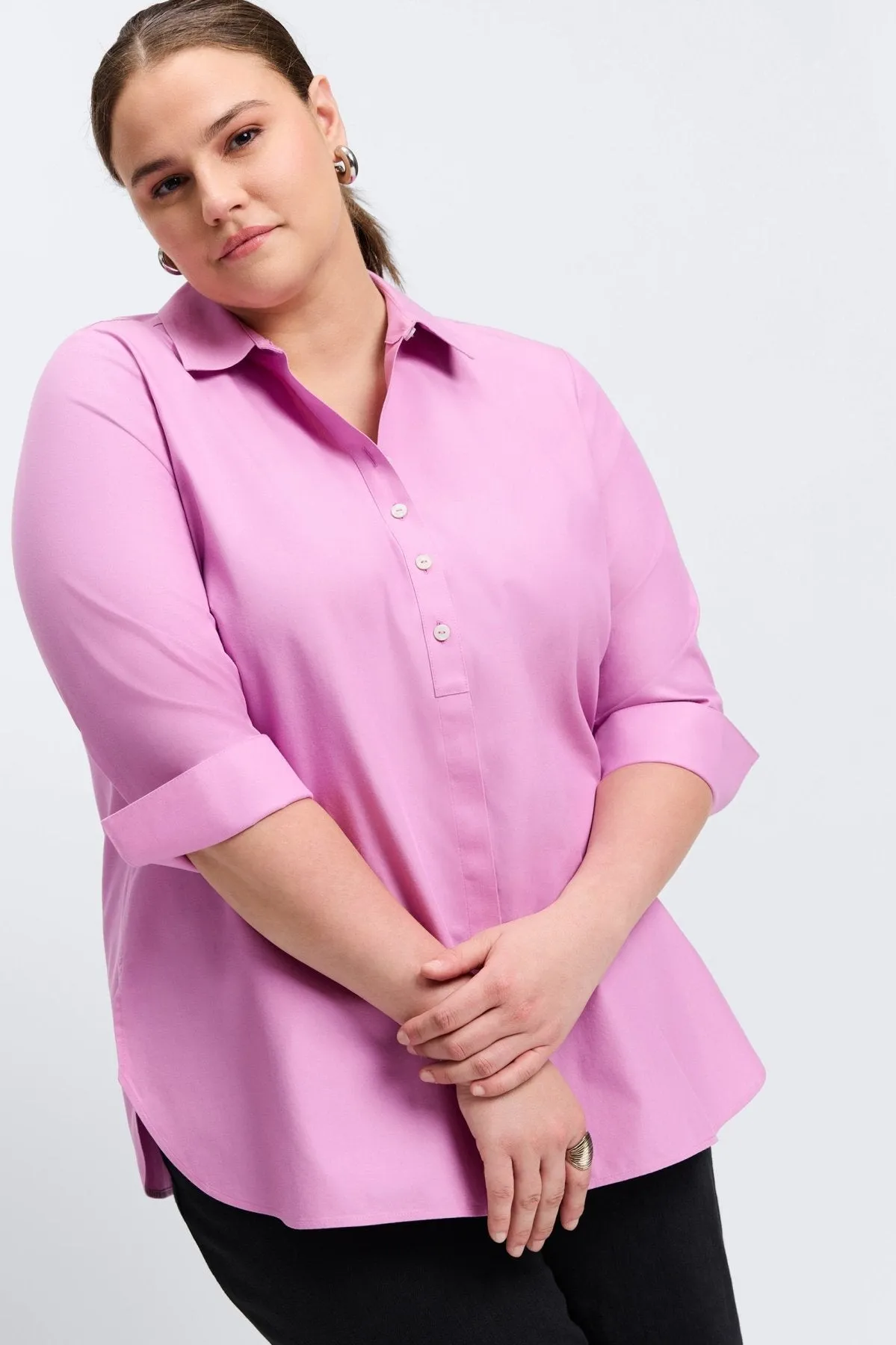 Madison Plus Essential Pinpoint No Iron Tunic