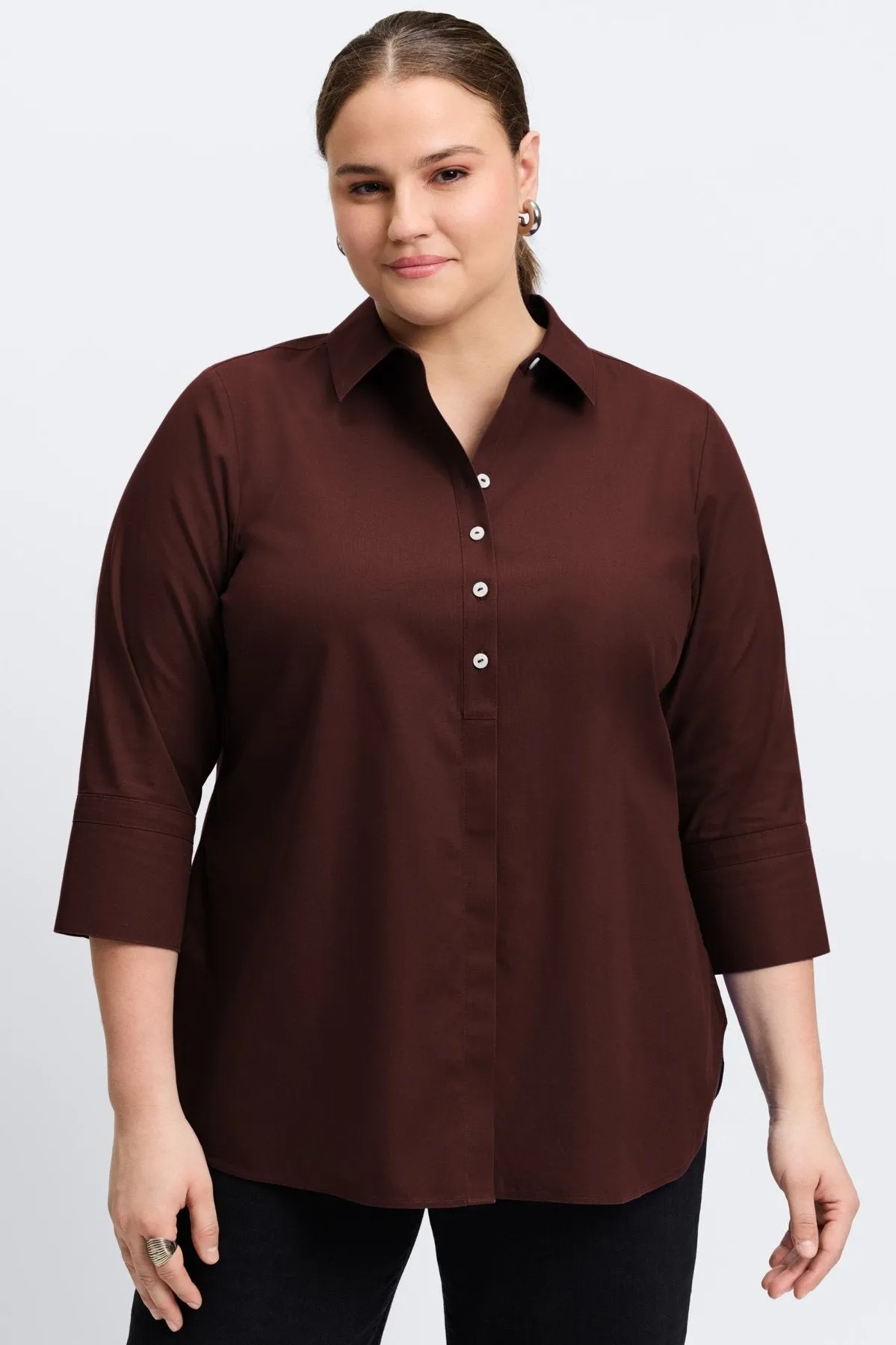 Madison Plus Essential Pinpoint No Iron Tunic