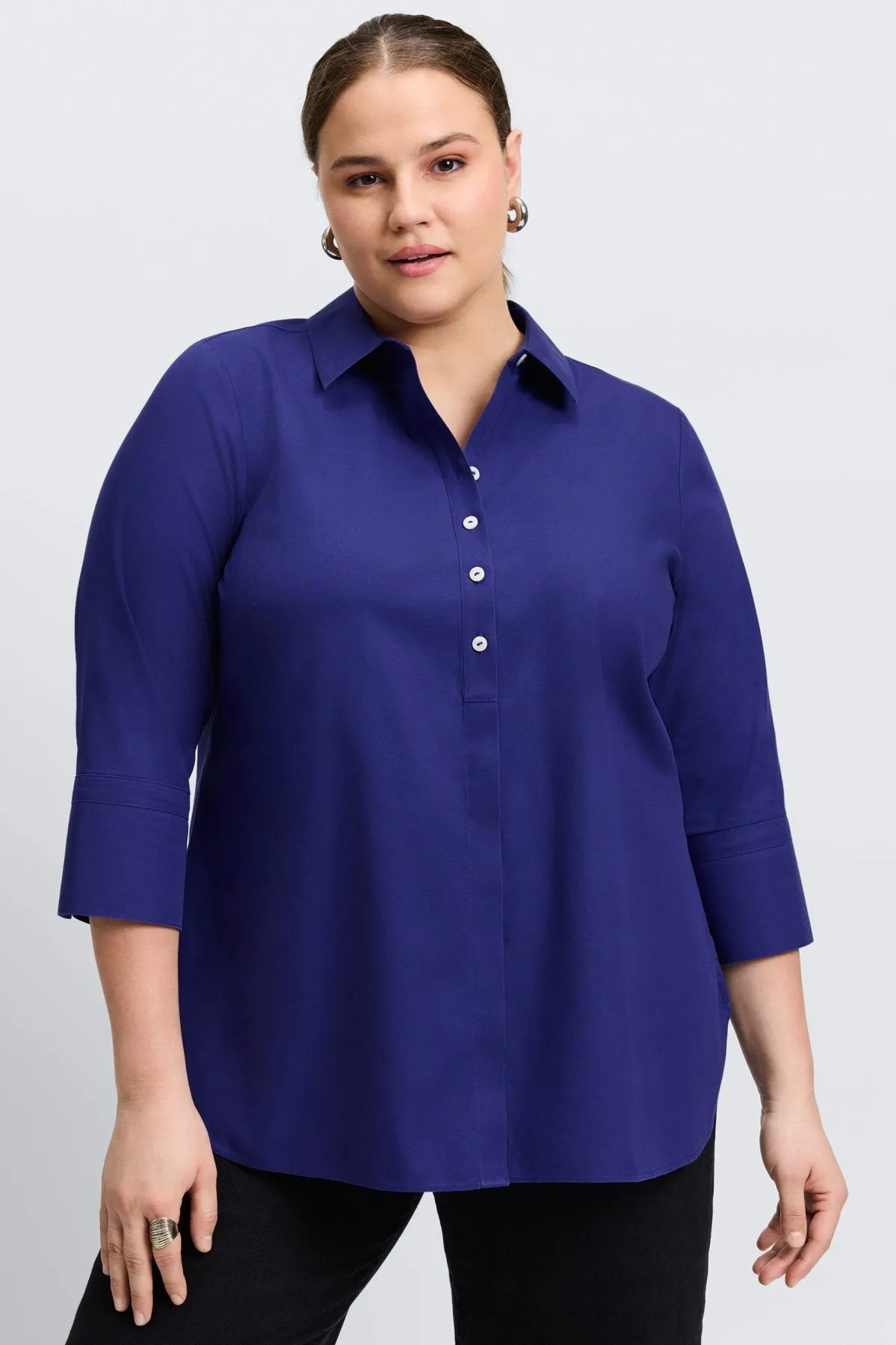 Madison Plus Essential Pinpoint No Iron Tunic