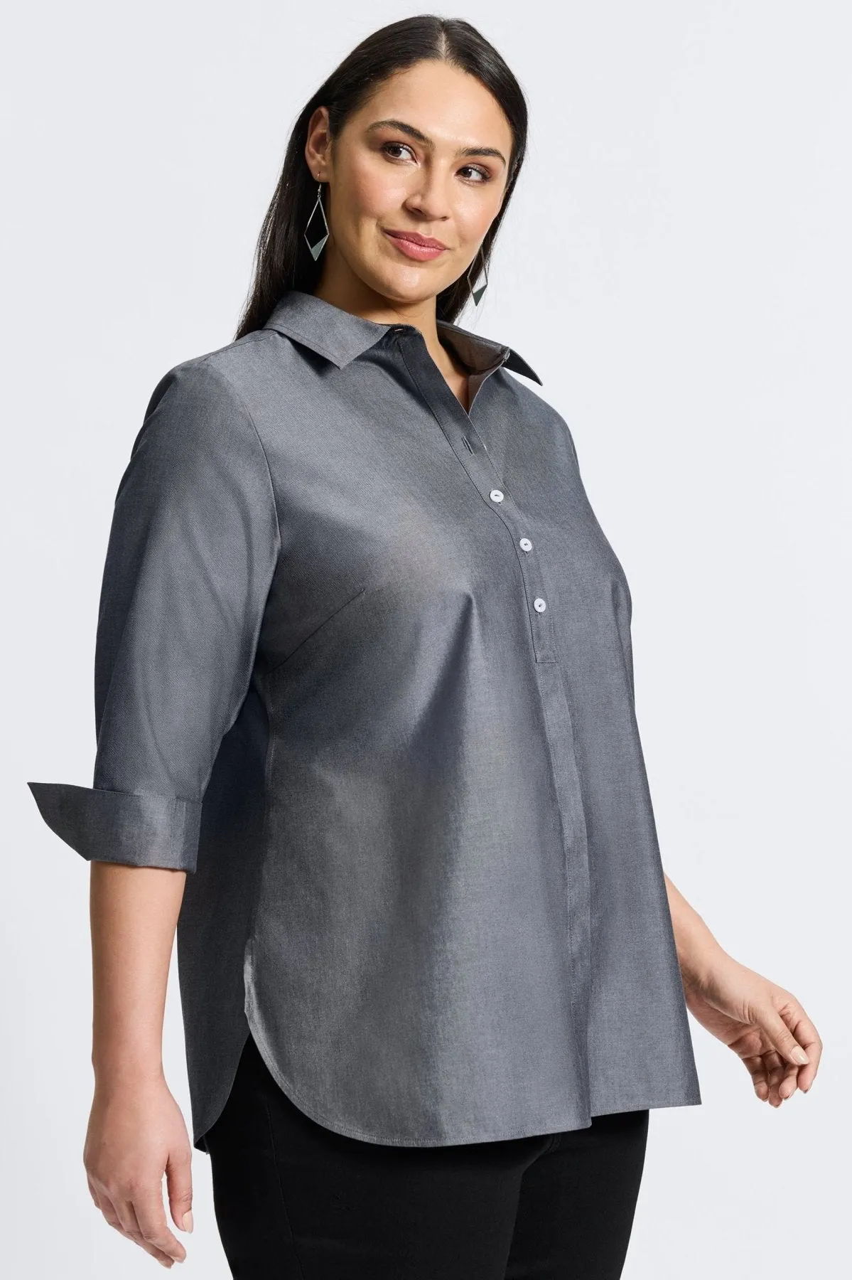 Madison Plus Essential Pinpoint No Iron Tunic