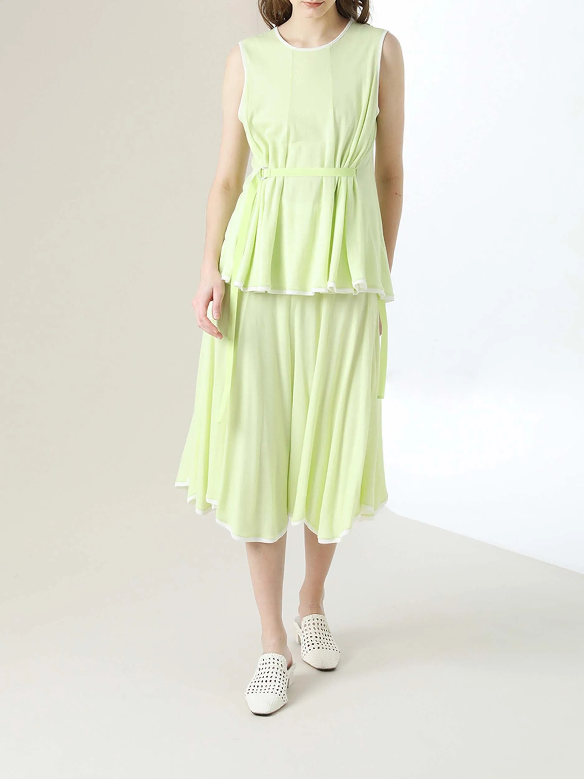 MIHOKO SAITO Double Flare Sheer Jersey Stretch Skirt