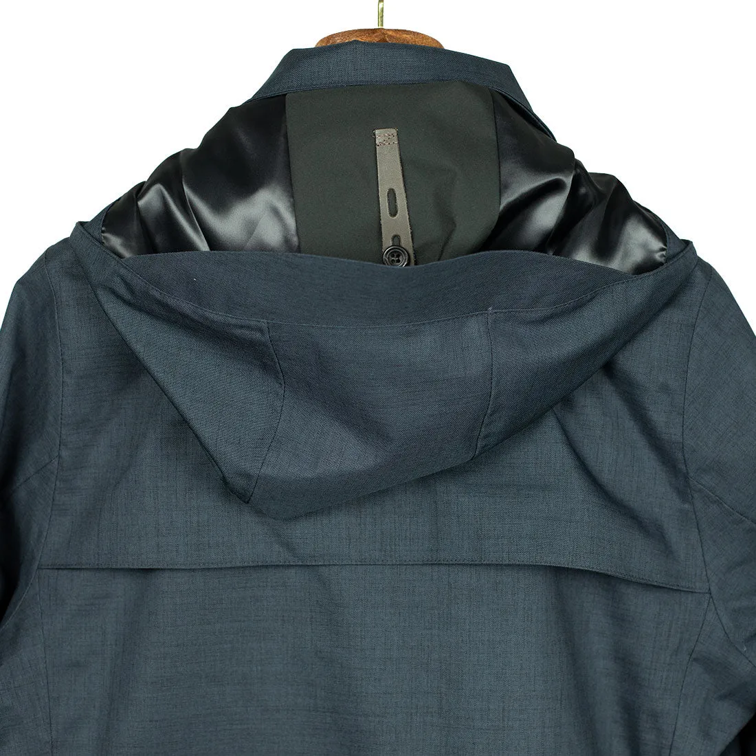 Nesta Falck raincoat in mixed navy blue fabric (restock)