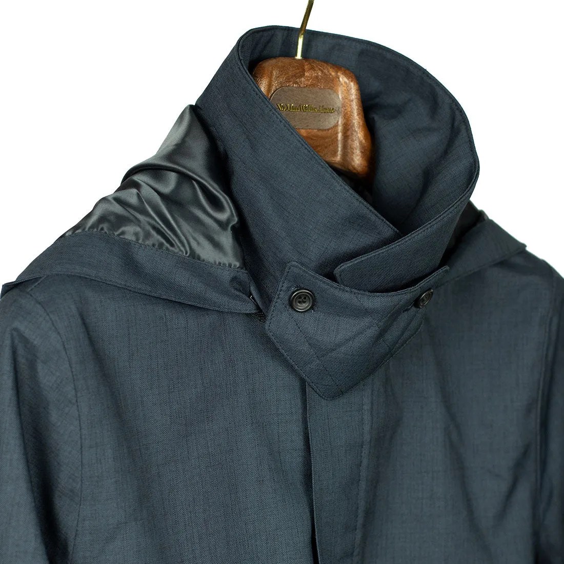 Nesta Falck raincoat in mixed navy blue fabric (restock)