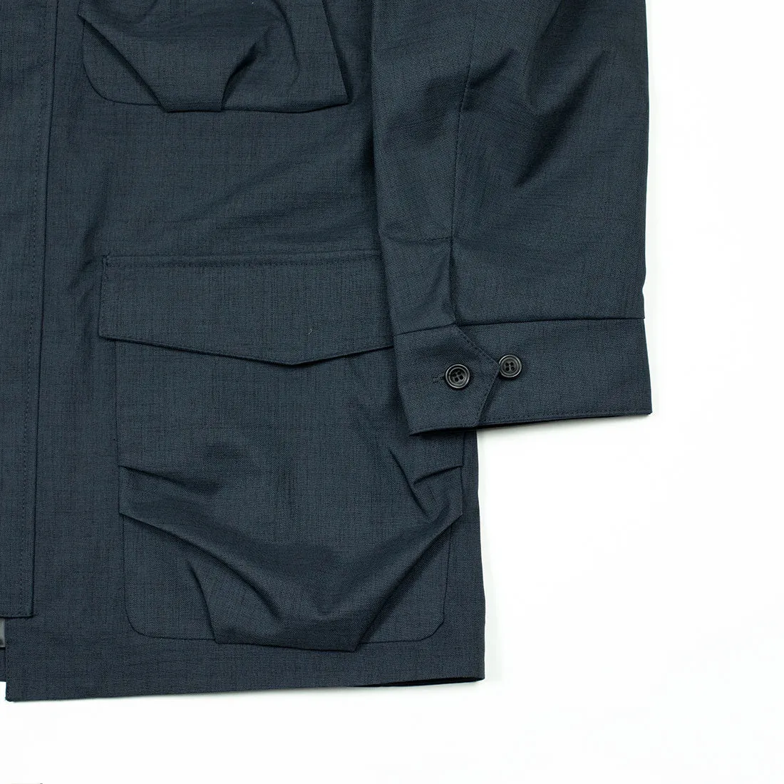 Nesta Falck raincoat in mixed navy blue fabric (restock)