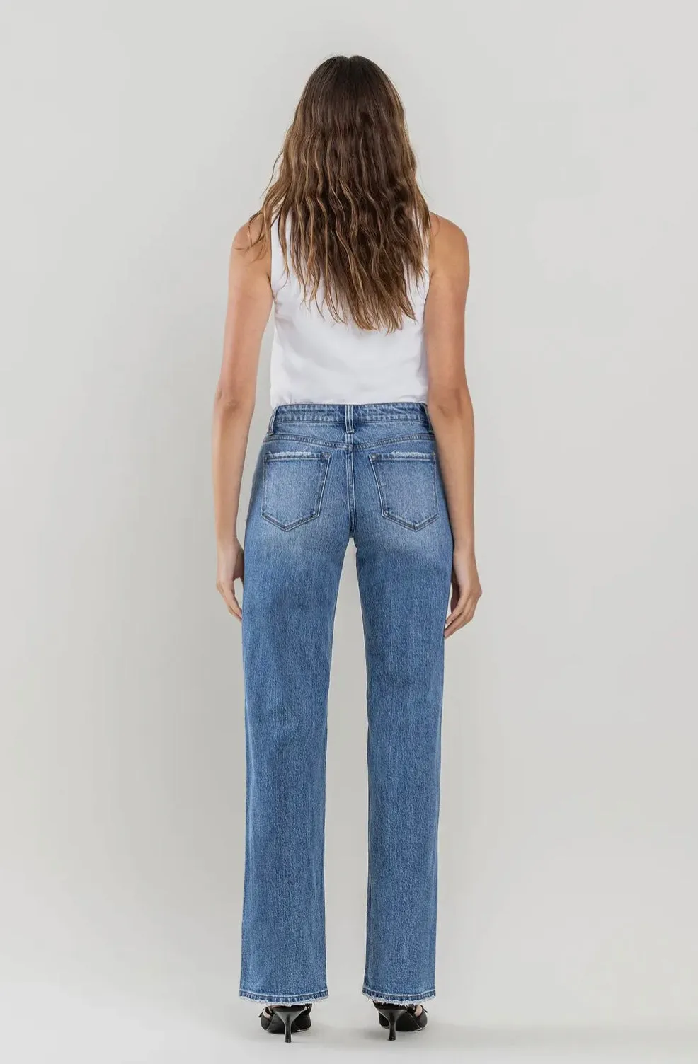 Olivia medium/light wash wide leg denim