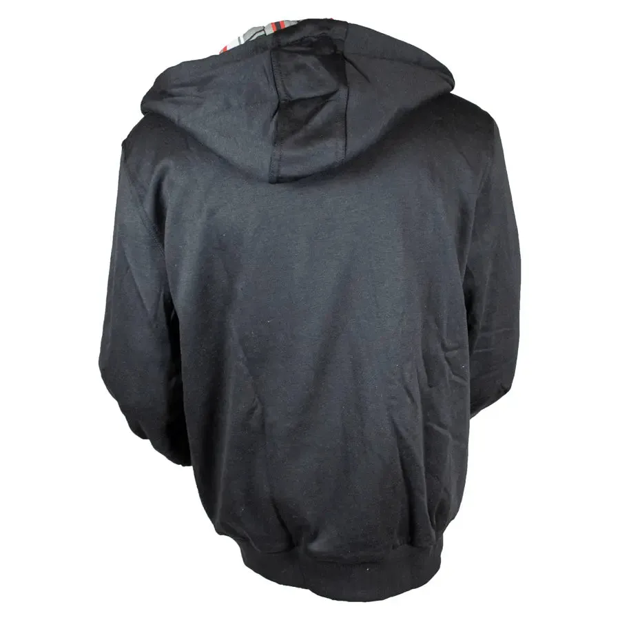 Open Road Men's Zip-Up Hoodie with Checkered Hood