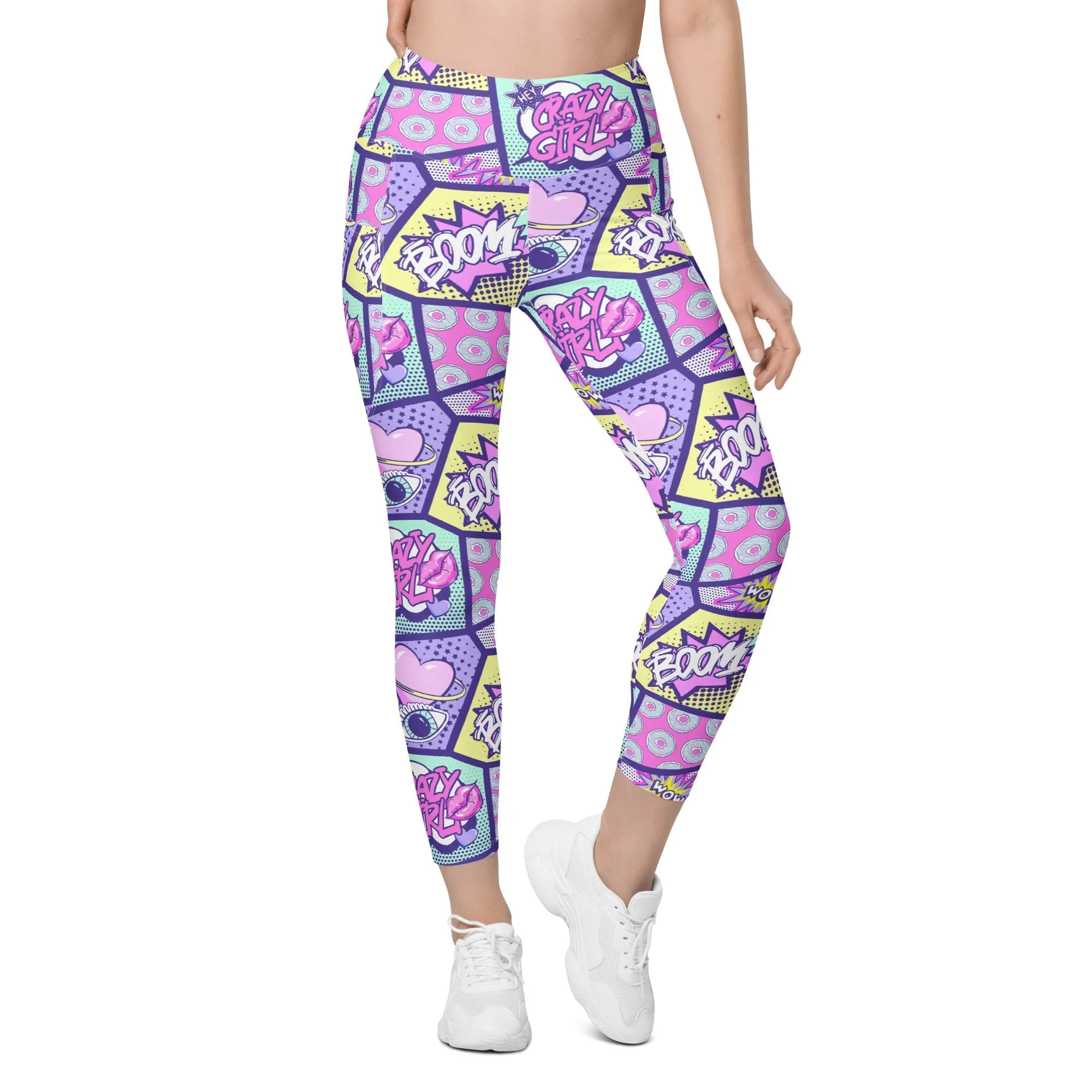 Pastel Comic Book Leggings With Pockets