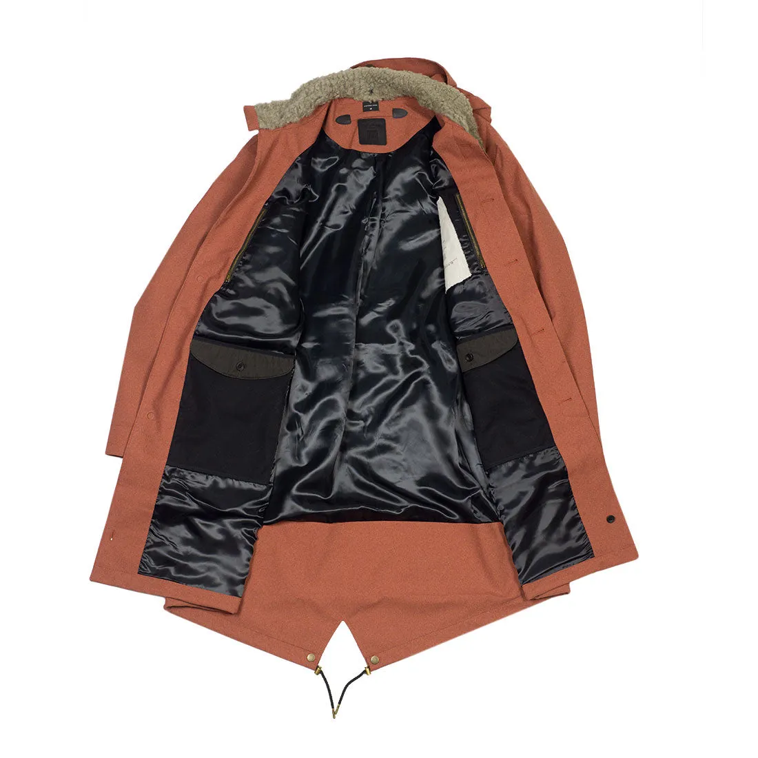 "M65 Hybrid Parka" in brick hopsack fabric