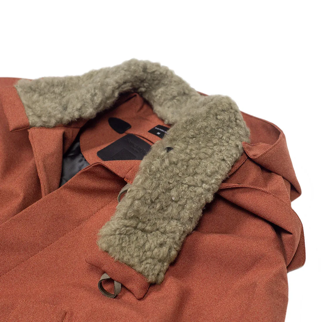 "M65 Hybrid Parka" in brick hopsack fabric