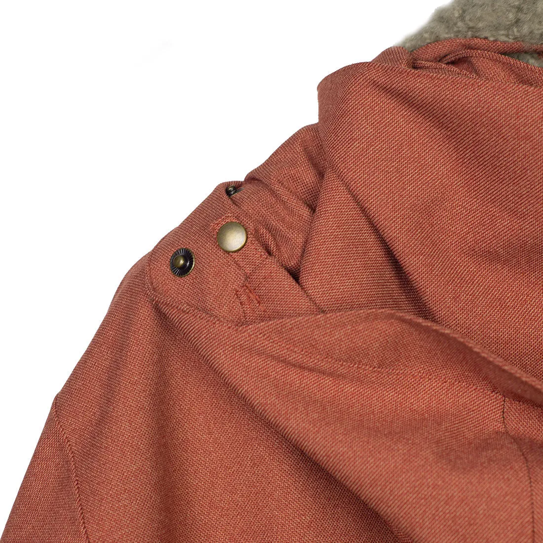 "M65 Hybrid Parka" in brick hopsack fabric