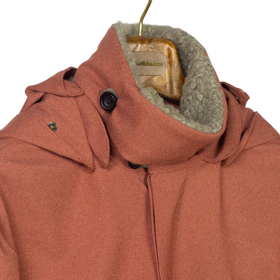 "M65 Hybrid Parka" in brick hopsack fabric