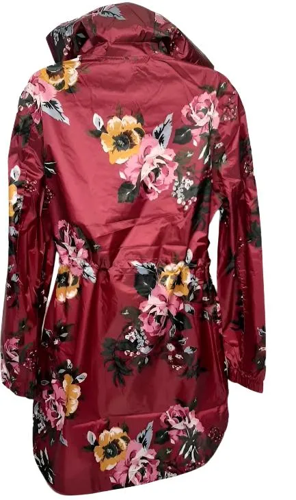 Rain Coat - Maroon Floral