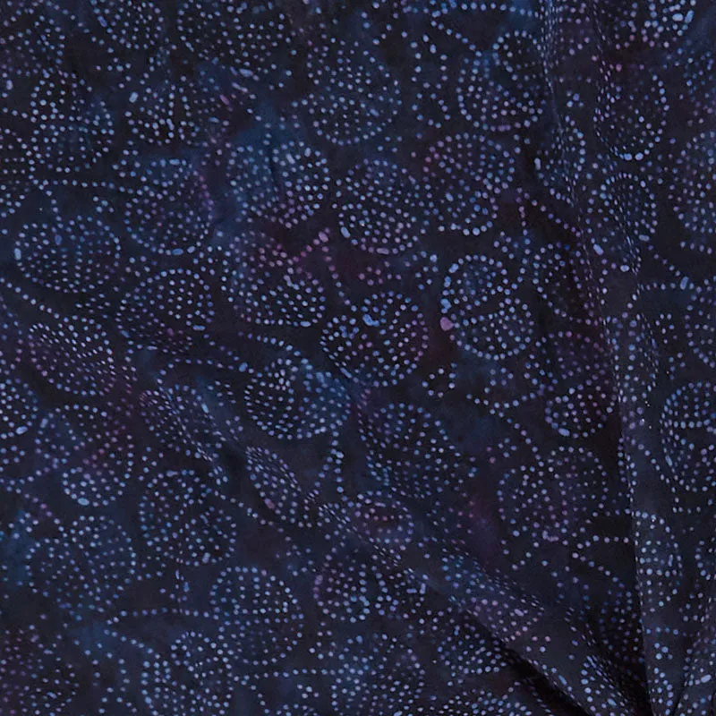 Rayon Batik Prints - Deep Wisteria Pinpoint Leaf Rayon Batik Fabric