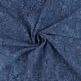 Rayon Batik Prints - Majestic Blue Phoenix Rayon Batik Fabric