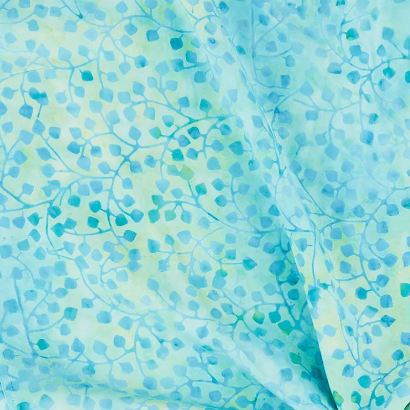 Rayon Batik Prints - Suave Green Gardenista Vine Rayon Batik Fabric