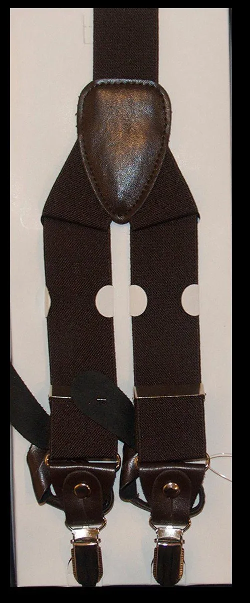 Solid dark Brown Men's Suspenders